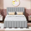 A bedroom scene with a bed, nightstands, and wall decor. Produktbild-Vorschau