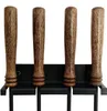 Set wandmontabele kachelaccessoires, staal en hout, 5-delig Productafbeelding-voorbeeld 4