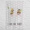 Mr. & Mrs. Panda Wandbild Bienen Paar - Grau Pastell - Produktbild-Vorschau 5