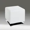 Pouf HAKU cromato, bianco - ecopelle, metallo, L/A/P: Anteprima dell’immagine prodotto 5