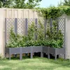 The Living Store Pflanzkübel mit Rankgitter Grau Produktbild-Vorschau 2