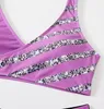 ASKSA Damen Bikini Set Push Up Zweiteiliger Streifen High Produktbild-Vorschau 4