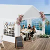 People dining under a white party tent by a lake. Náhled obrázku produktu