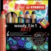 STABILO woody 3 in 1 ARTY Multicolore 6 pz Anteprima dell’immagine prodotto 1