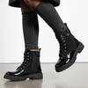 topschuhe24 3119 Damen Lack Stiefeletten Worker Biker Boots Produktbild-Vorschau 6