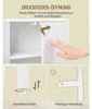 Mobiletto da bagno, 3 ripiani, regolabile, bianco Anteprima dell’immagine prodotto 4