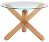 home24 Couchtisch - Rund - Glas / Eiche Massiv Produktbild-Vorschau 5