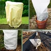 A collage of four images showing different types of plant frost protection covers in various settings. Produktbild-Vorschau
