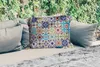 MuchoWow® Outdoor Kissen - Blumen - Muster - Grün - Blau - Produktbild-Vorschau 2