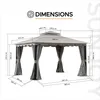 A diagram showing the dimensions of a gazebo. Náhled obrázku produktu