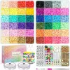 A collage of a jewelry making kit, showing various beads, accessories, and packaging. Náhled obrázku produktu