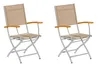 Two identical folding garden chairs shown side-by-side against a white background. Podgląd zdjęcia produktu