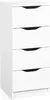 A white chest of drawers with four drawers. Produktbild-Vorschau