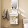 SoBuy Mobile lavabo con ante verticali Marrone Scandinavo Anteprima dell’immagine prodotto 2