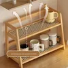 Küchen Organizer, 2 Tiers Bambus Rattan Geflecht, Produktbild-Vorschau 7