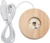 LED svetelná základňa USB rozhranie dubové drevo materiál Náhľad obrázku produktu 5