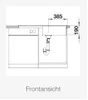 Technical drawing of a sink with dimensions. Produktbild-Vorschau