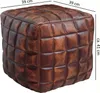 Sitzwürfel STANLEY Echtleder braun 47 x 41 x 47 cm Ottomane Produktbild-Vorschau 3