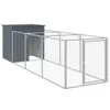 vidaXL Buda dla psa z wybiegiem antracyt 110x405x110cm Stal Podgląd zdjęcia produktu 1