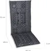 A high chair cushion with a patterned design, shown with dimensions indicated. Produktbild-Vorschau