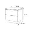 A line drawing of a nightstand with dimensions indicated. Produktbild-Vorschau
