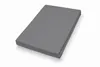A gray fitted sheet is shown lying flat on a white background. Produktbild-Vorschau
