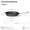 Premium Gusseisenpfanne 26 cm tief Induktion mit Produktbild-Vorschau 2