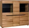 Highboard - Eiche geölt teilmassiv - Glas - B 163 cm - 6 Produktbild-Vorschau 7