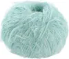 A ball of fluffy, light blue yarn. Produktbild-Vorschau