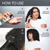 A collage of four images demonstrating how to use a hair product. Voir les images du produit