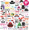 90 Stück Foto Requisiten Party Deko für Karneval, Hochzeit, Produktbild-Vorschau 1