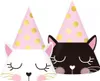 6 Partyhüte aus Pappe mit Katzenmotiv für Produktbild-Vorschau 2