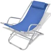 vidaXL Liegestühle 2 Stk. Stahl Blau -  Sonnenliegen Produktbild-Vorschau 3