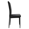 A side view of a single gray dining chair with black metal legs against a white background. Náhled obrázku produktu