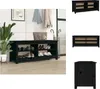 vidaXL Panca per scarpe nera 110x38x45,5 cm in legno di Anteprima dell’immagine prodotto 1