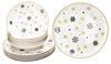 12tlg Tafelservice Stars schwarz gold 6 Personen Essteller Produktbild-Vorschau 2