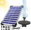 A solar panel and a water pump with multiple nozzles are shown, with water spraying from the pump. Produktbild-Vorschau