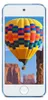 A white iPod Touch with a hot air balloon and canyon landscape as its wallpaper. Produktbild-Vorschau