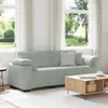 vidaXL Divano a 3 posti Grigio chiaro 220x77x82 cm Velluto Anteprima dell’immagine prodotto 2
