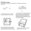 Diagrams illustrating the installation steps for a digital thermostat. Produktbild-Vorschau