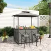 An outdoor bar set with two stools in a backyard setting. Náhled obrázku produktu
