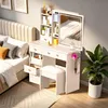 Make-up tafel met spiegel en verstelbare LED-verlichting – Productafbeelding-voorbeeld 12