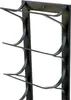 A close-up view of a black metal wine rack mounted on a wall. Náhled obrázku produktu