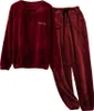 ASKSA Herren Pyjama Lang Schlafanzug Set Winter Fleece Produktbild-Vorschau 1