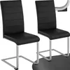 Two black dining chairs with silver legs are shown against a white background. Produktbild-Vorschau
