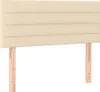 vidaXL Čelo postele krémové 100x5x78/88 cm Látka Náhled obrázku produktu 1