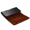 A black leather case with a brown interior is shown against a white background. Produktbild-Vorschau