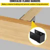 A close-up illustration showing concealed flange hangers used to attach wooden beams. Podgląd zdjęcia produktu