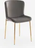 Chaise tissu design salle à manger avec pieds dorés Virin - Voir les images du produit 1