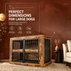 undekäfig Möbel, 120 cm Hundebox Möbel mit 4 Türen, Vintage Produktbild-Vorschau 3